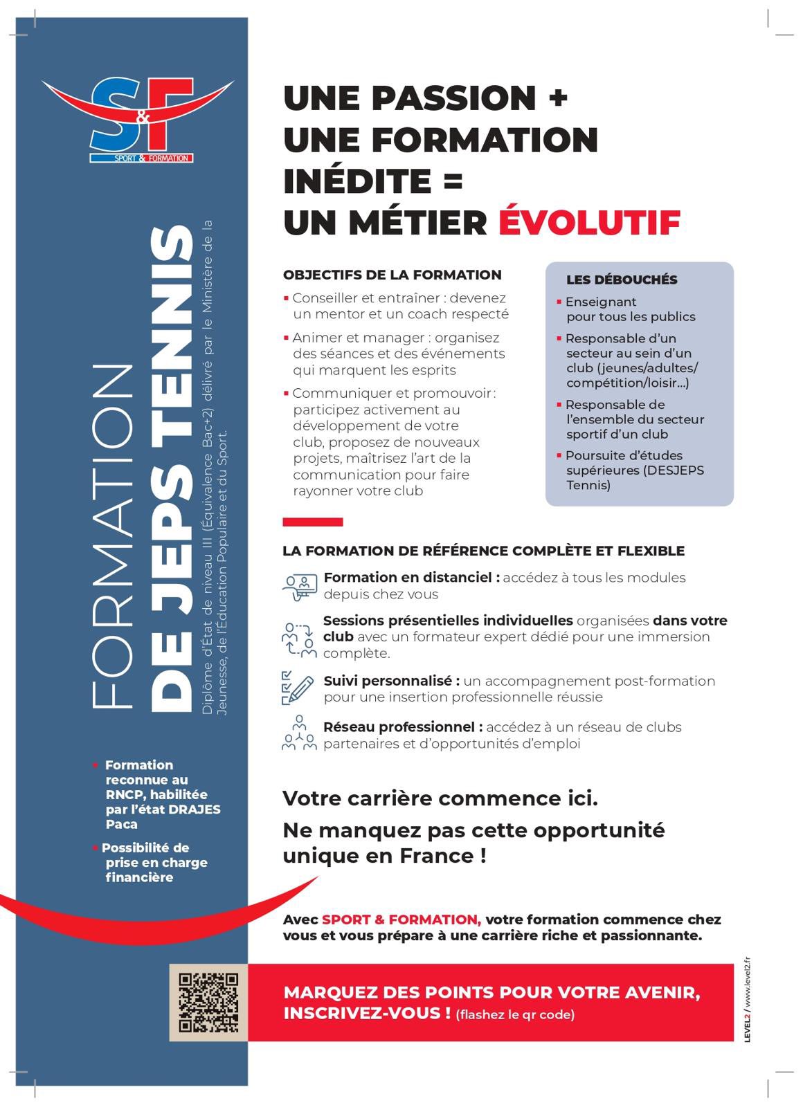Tu souhaites enseigner le tennis pour devenir moniteur ?